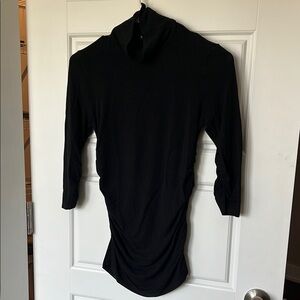Le Chateau Black Turtleneck Top with Slim Fit